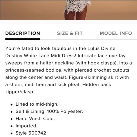 Lulu’s divine destiny lace sleeveless white midi dress - Picture 7 of 7